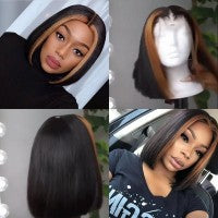 Blonde Highlight Straight Custom Lace Front Wig