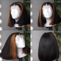 Blonde Highlight Straight Custom Lace Front Wig