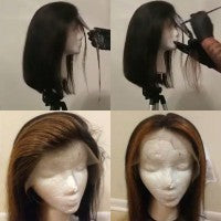 Blonde Highlight Straight Custom Lace Front Wig