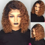 Ombre Pre-plucked Water Wave Bob Lace Front Wig