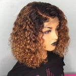 Ombre Pre-plucked Water Wave Bob Lace Front Wig