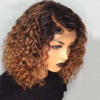 Ombre Pre-plucked Water Wave Bob Lace Front Wig